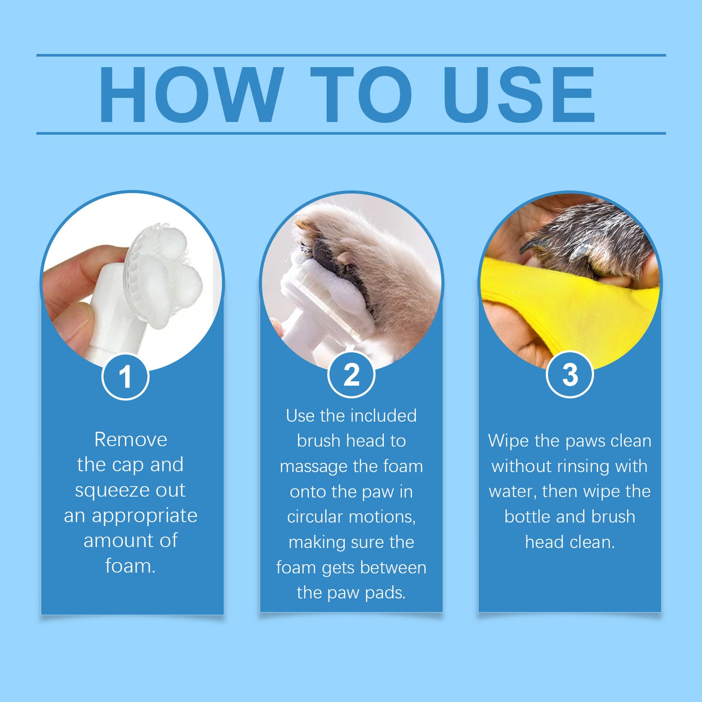 Yegbong Pet Paw Foam Cleaner for Dogs & Cats Foot Care Cleaner