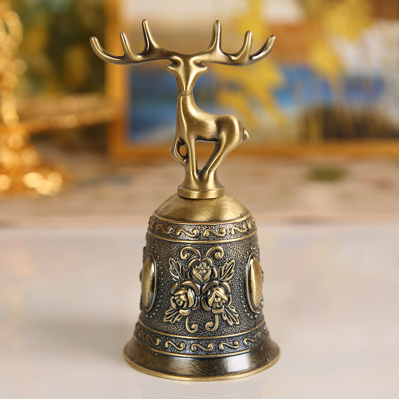 Deer Gold Bell Rose Hand Bell