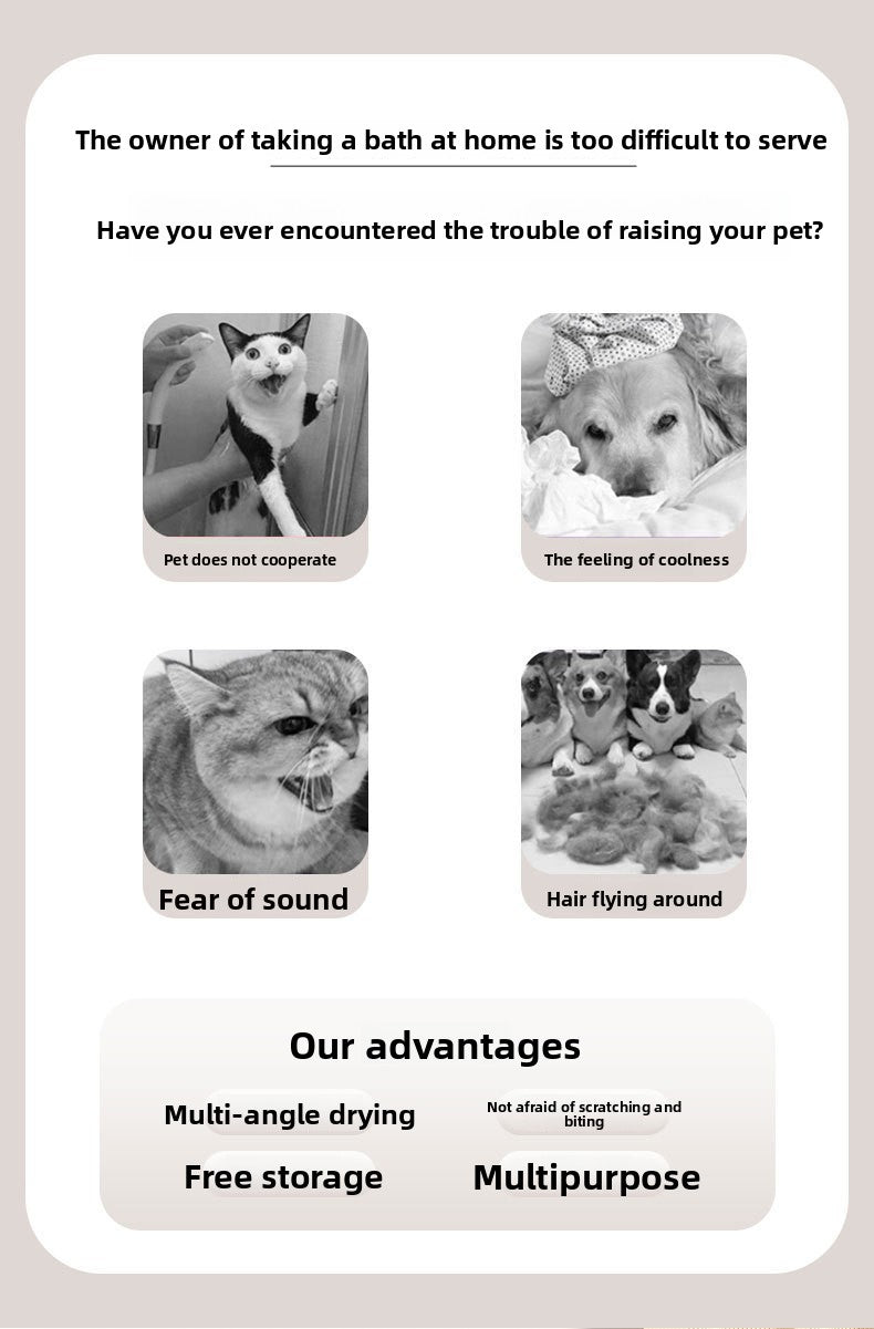 Household hair dryer, pet drying box, cat bath dryer, special hair dryer bag for small dogs