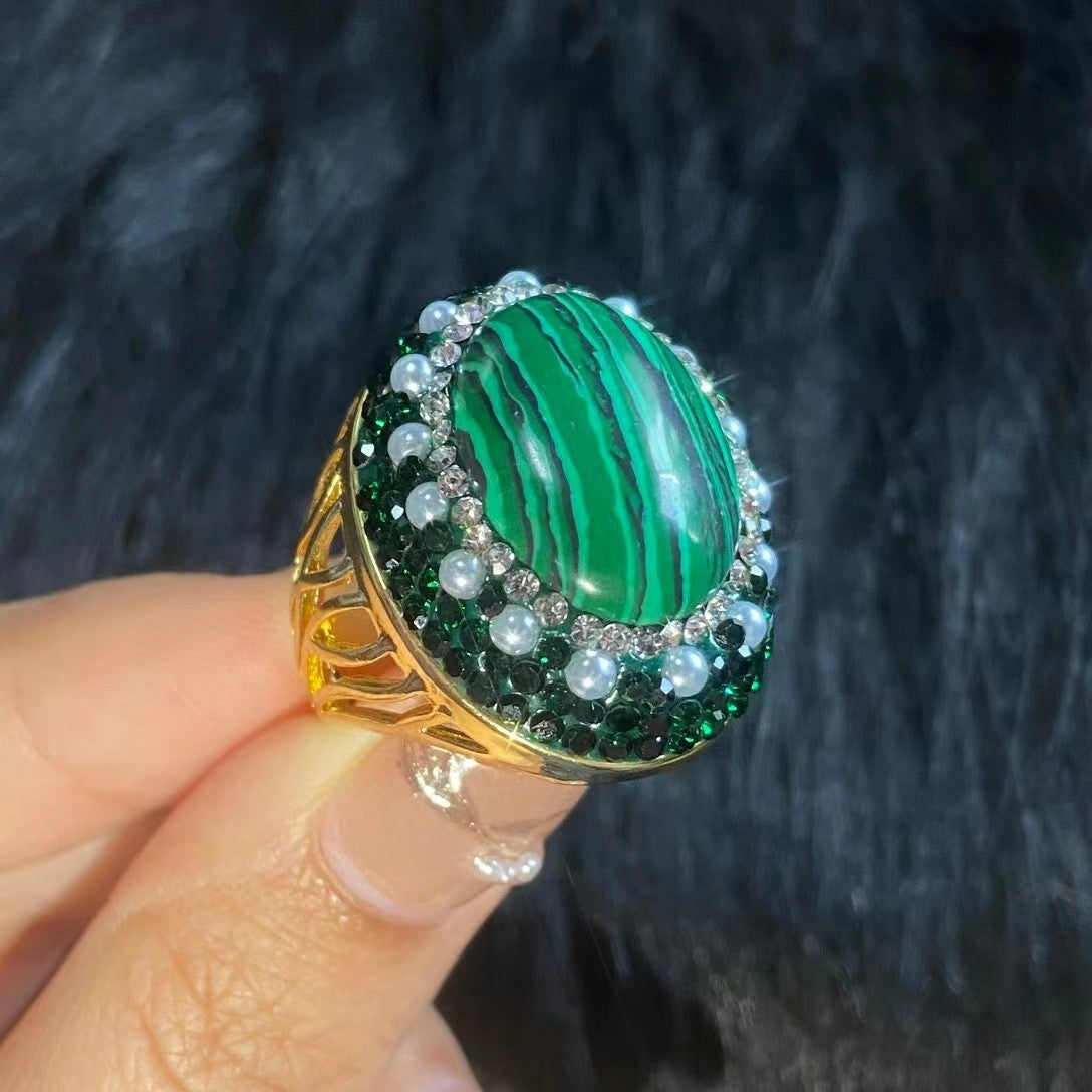 Vintage Style Natural Amethyst Gemstone Ring Niche Temperament Open Retro adjustable openning High-end Feel Ring for Women