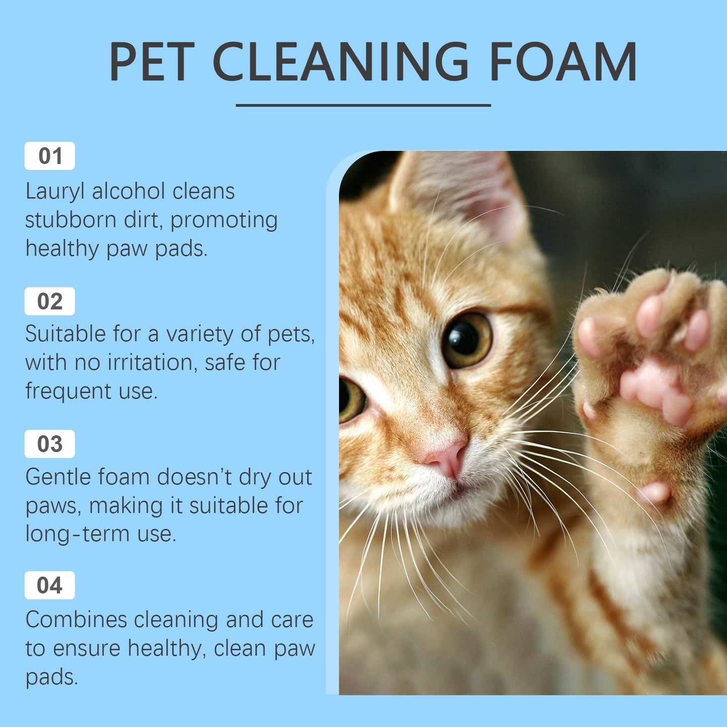 Yegbong Pet Paw Foam Cleaner for Dogs & Cats Foot Care Cleaner